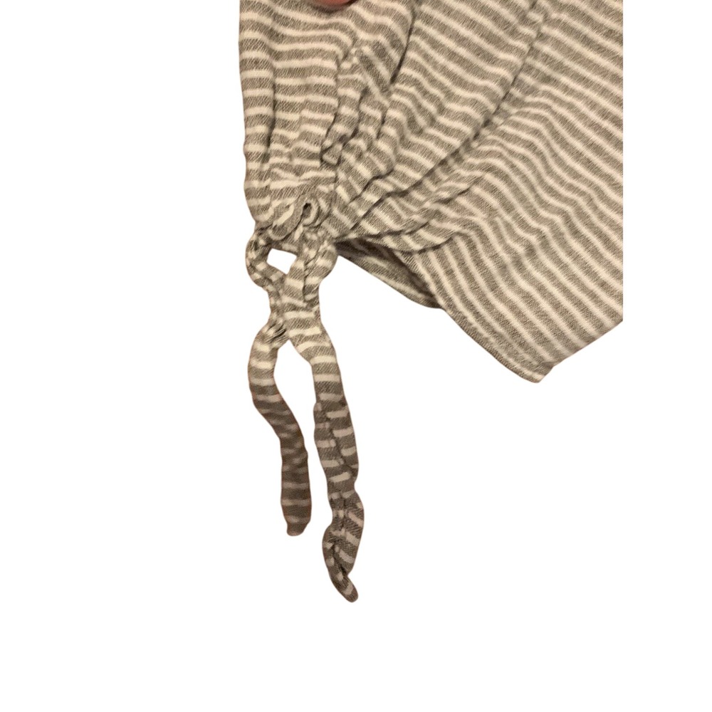 Liz Claiborne XXL Striped‎ Linen Blend Tie Sleeve Square Neck Top - Picture 3 of 3